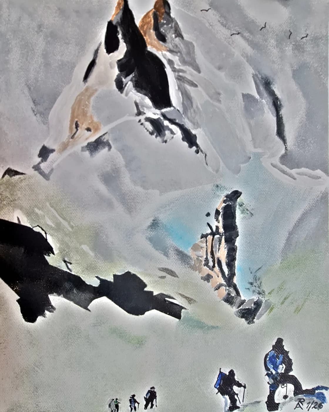 Aufstieg zwischen Fels und Schnee — Arnold Rauchnagl