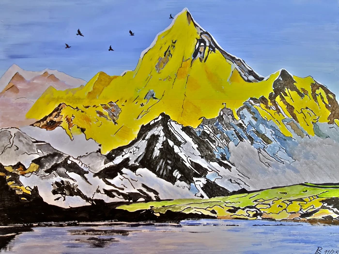 Berge im gelben Licht — Arnold Rauchnagl