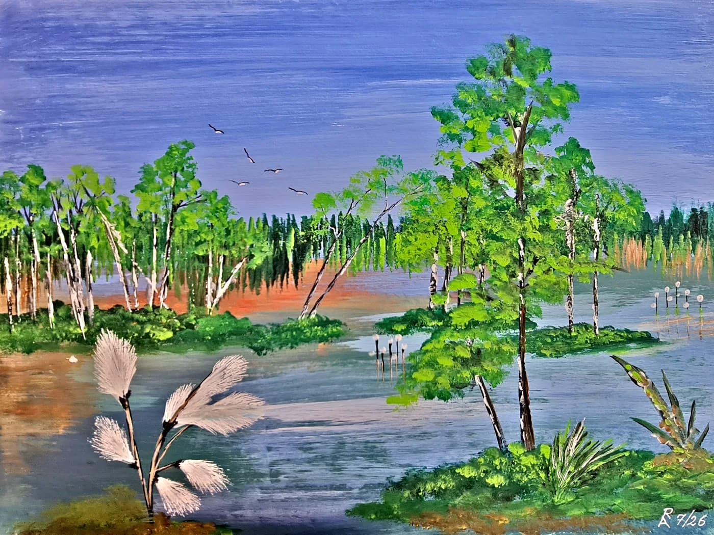 Birken am stillen Wasser — Arnold Rauchnagl