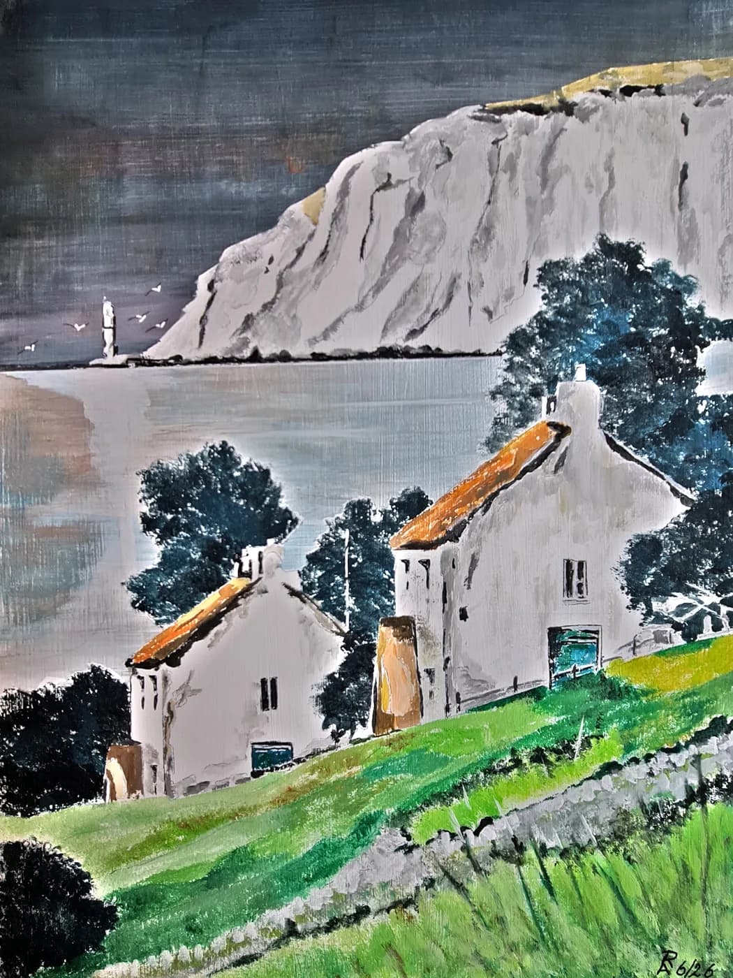 Häuser unter weißen Klippen — Arnold Rauchnagl