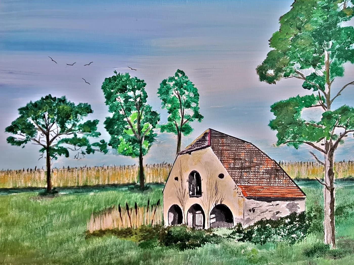 Haus zwischen grünen Wiesen — Arnold Rauchnagl