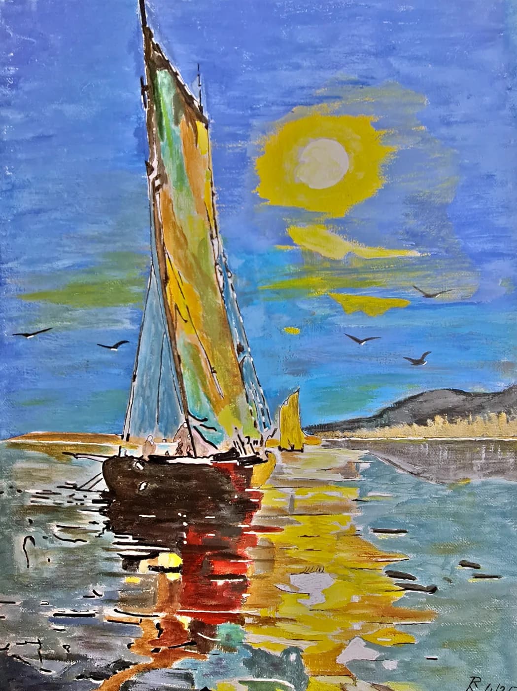 Segel im Abendlicht — Arnold Rauchnagl