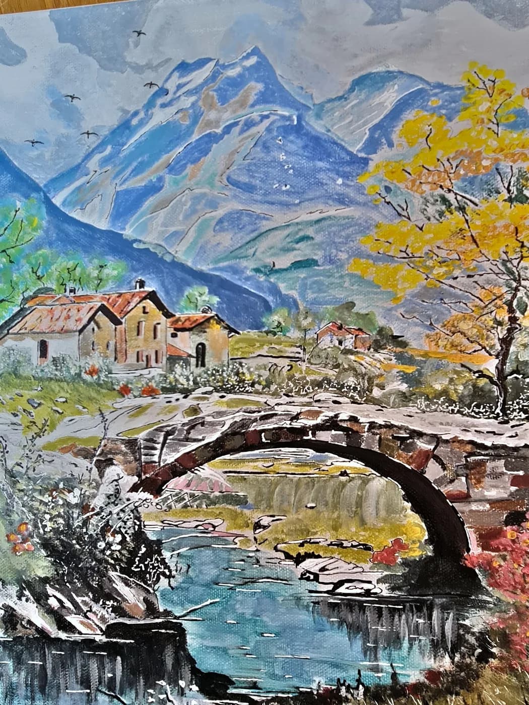 Steinbrücke im Bergdorf — Arnold Rauchnagl
