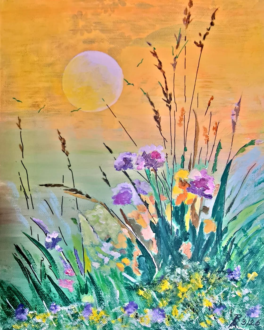 Wiesenlicht im gelben Himmel — Arnold Rauchnagl
