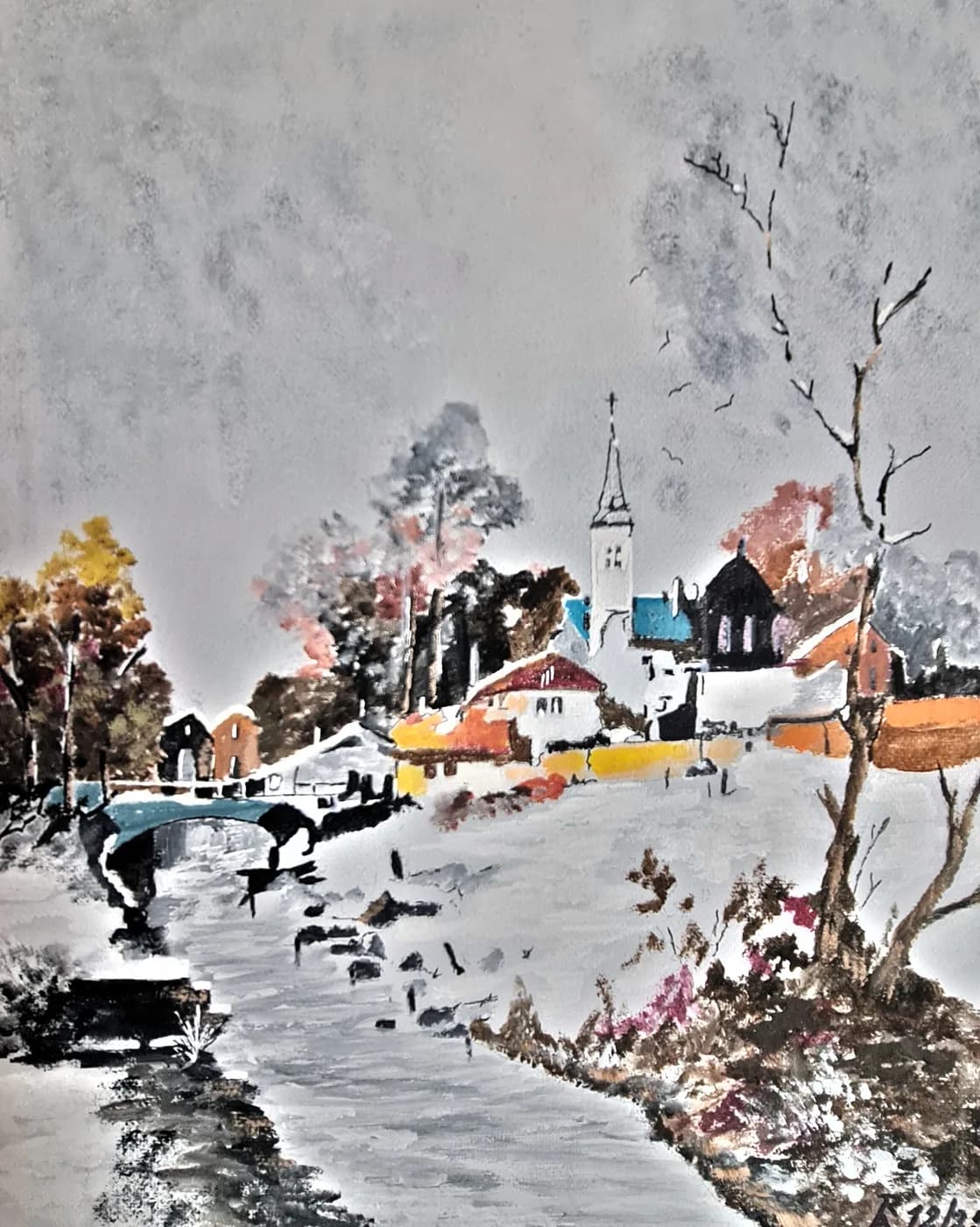 Winter am Dorfanger — Arnold Rauchnagl